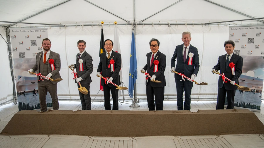 Eerste steenlegging van Belgische paviljoen op Expo 2025 Osaka Dobbit